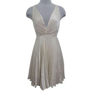 Abercrombie & Fitch Angelcore Boho Pleated Plunging Neckline Off White Small NWT